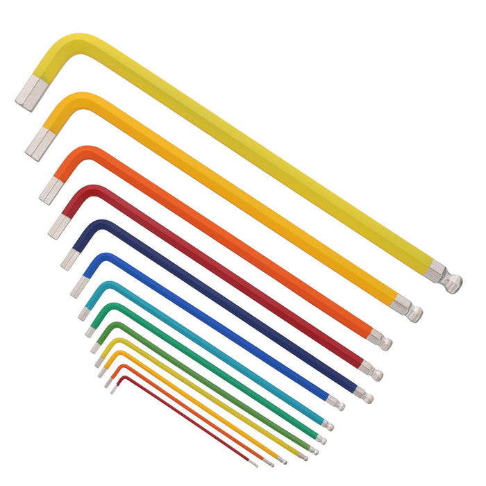 Wiha 13 Piece Ball End Color Coded Hex L-Key Set - Inch
