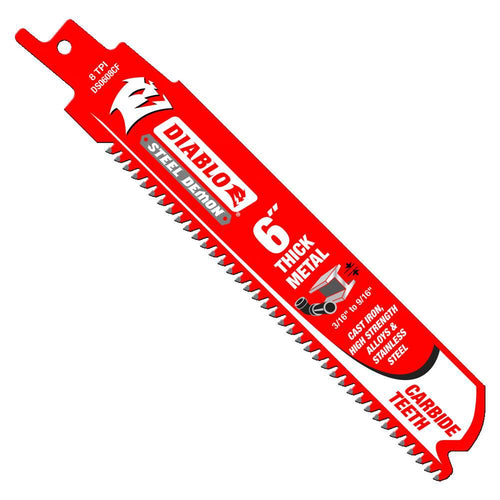 Diablo Tools 6in Steel Demon Carbide Recip Blades for Thick Metal Cutting