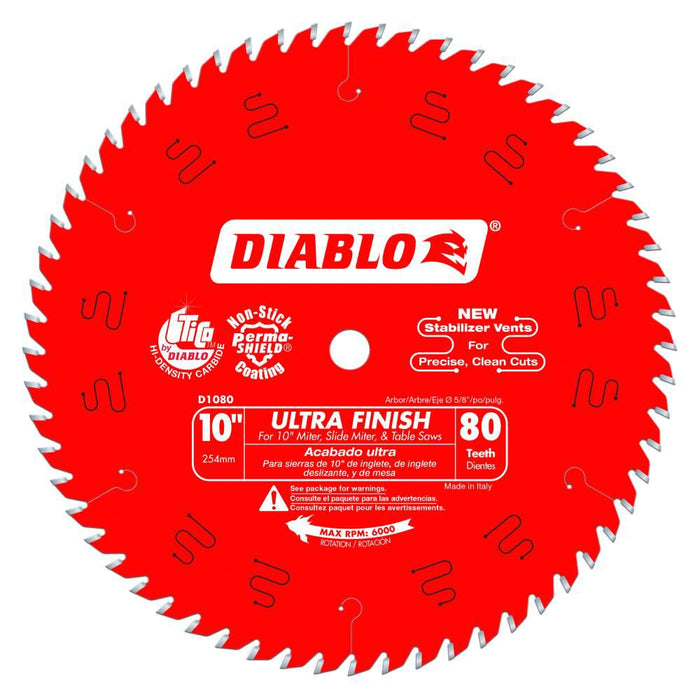 Diablo 10" 80T Ultra Finish Saw Blade