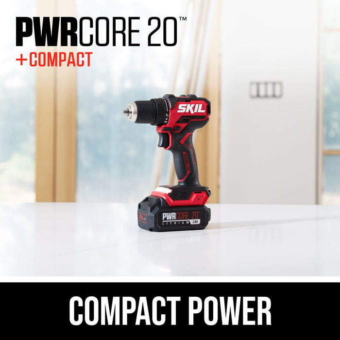 SKIL PWRCORE 20 Brushless 20V Compact Drill Driver and Impact Driver Kit