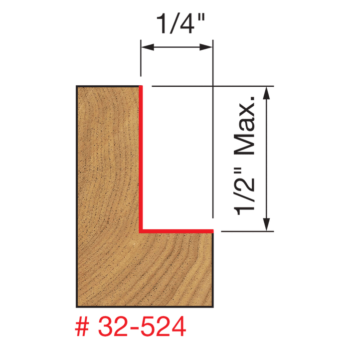 Freud 32-524 Router Bit, 1-3/8" Diameter Cutter with 1/2" Shank