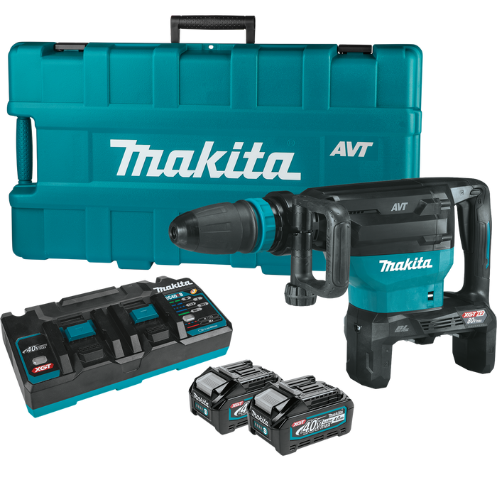 Makita 80V Max (40V Max X2) XGT Brushless 28 lb. AVT Demolition Hammer Kit, accepts SDS-MAX bits, AWS Capable