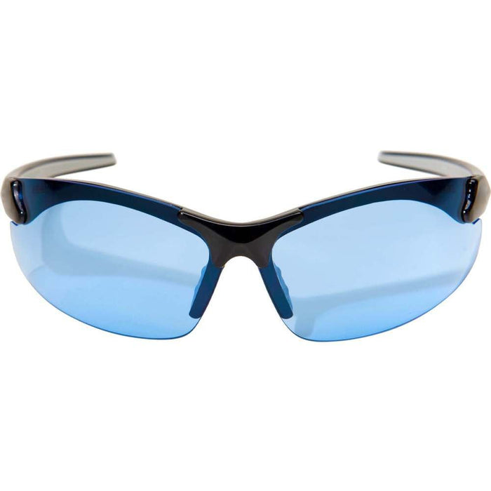 Edge DZ113VS-G2 Zorge G2 Wrap-Around Anti-Fog/Vapor Shield Safety Glasses, Anti-Scratch, Non-Slip, UV 400, Military Grade, ANSI/ISEA & MCEPS Compliant, 5.04" Wide, Black Frame/Light Blue Lens