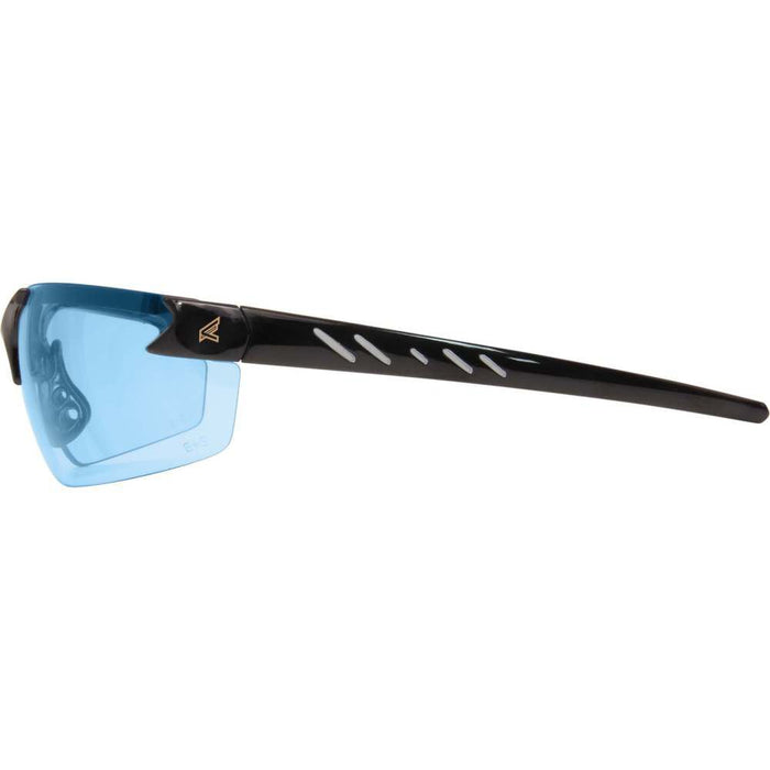 Edge DZ113VS-G2 Zorge G2 Wrap-Around Anti-Fog/Vapor Shield Safety Glasses, Anti-Scratch, Non-Slip, UV 400, Military Grade, ANSI/ISEA & MCEPS Compliant, 5.04" Wide, Black Frame/Light Blue Lens