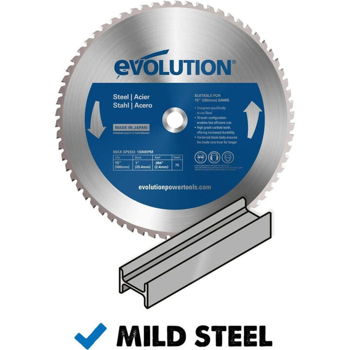 Evolution Power Tools 15BLADEST Steel Cutting Saw Blade, 15-Inch x 70-Tooth