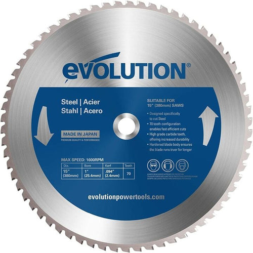 Evolution Power Tools 15BLADEST Steel Cutting Saw Blade, 15-Inch x 70-Tooth