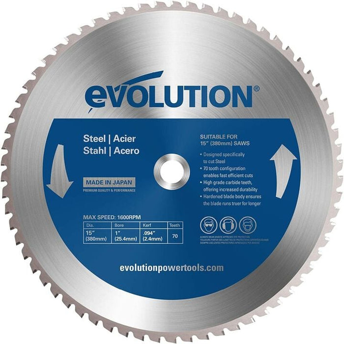 Evolution Power Tools 15BLADEST Steel Cutting Saw Blade, 15-Inch x 70-Tooth
