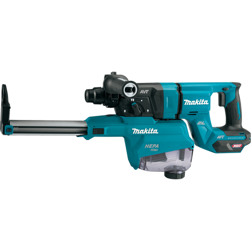 Makita GRH07ZW 40V max XGT Brushless 1‑1/8" SDS‑PLUS AVT Rotary Hammer (D‑Handle) w/ Dust Extractor, AFT, AWS Capable (Tool Only)