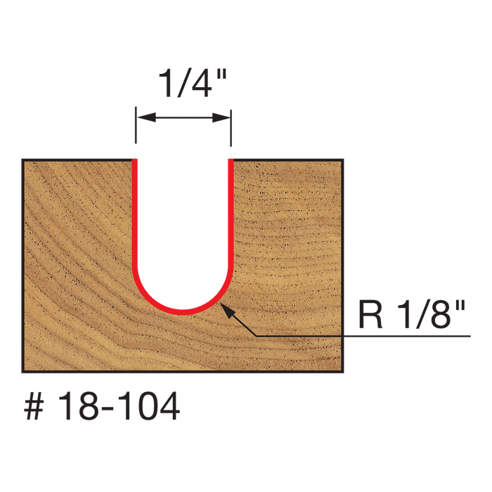 Freud 18-104 1/8" Radius Round Nose Bit with 1/4" Shank