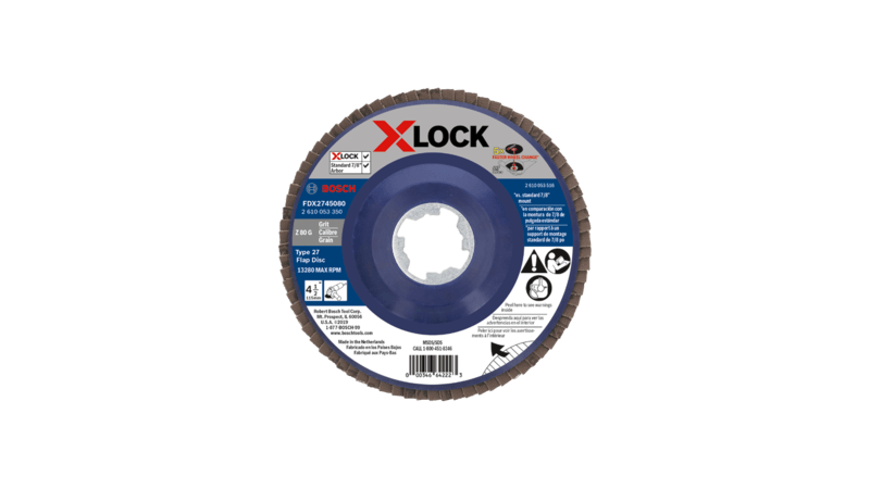 Bosch (FDX2745080) 4-1/2 In. X-LOCK Arbor Type 27 80 Grit Flap Disc
