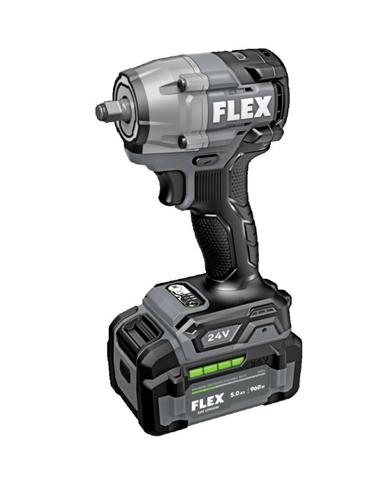 FLEX 24V Brushless Cordless 3/8-Inch 450 Ft-Lbs Torque Compact Impact Wrench Kit
