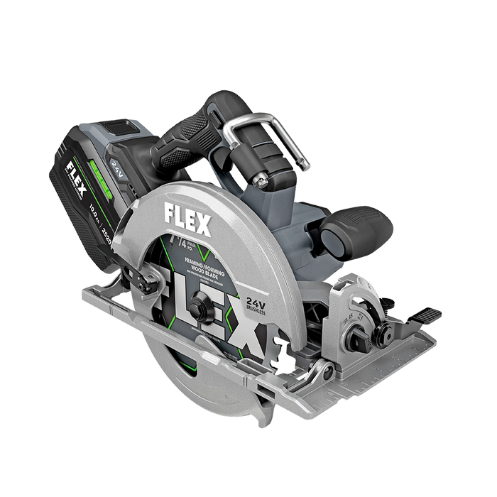 FLEX 24V 7-1/4 In. Top Handle Brushless Cordless Circular Saw w/8Ah Lithium-Ion Battery