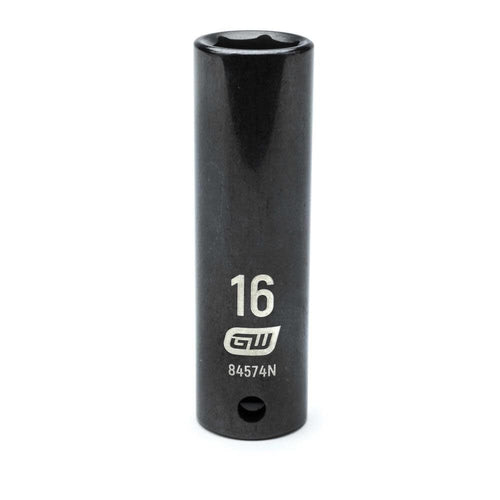 GEARWRENCH 1/2" Drive Deep Impact Metric Socket 16mm, 6 Point - 84574N