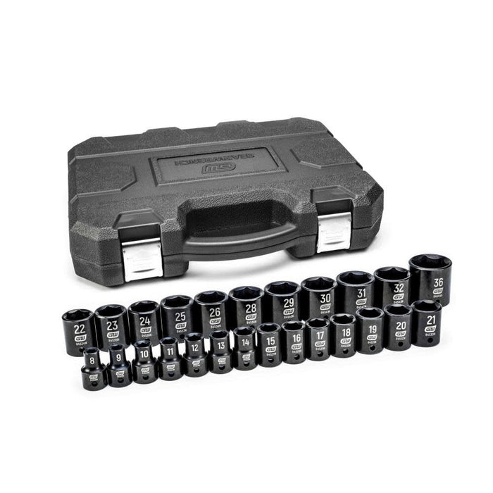 19 Pc. 1/2" Drive 6 Point SAE Impact Socket Set