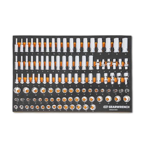 GEARWRENCH 104 Piece 3/8� Drive Master Metric Socket Set in Foam Storage Tray - GWMSSKT38MM