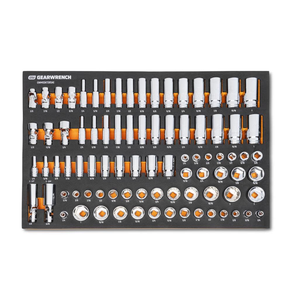 Drive Master Socket GEARWRENCH 85 Piece 3/8 Drive Master SAE Socket Set in Foam Storage T ...