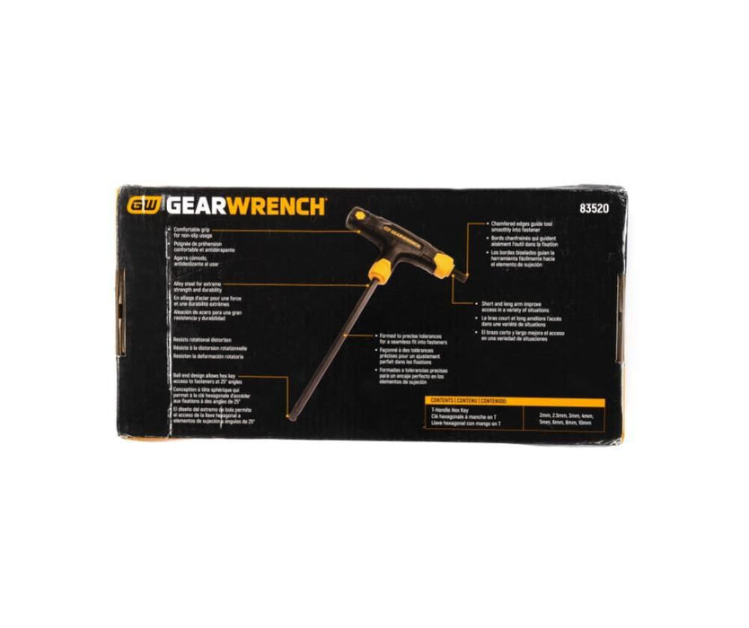 GEARWRENCH 8 Piece Metric Ball End T-Handle Hex Key Set - 83520