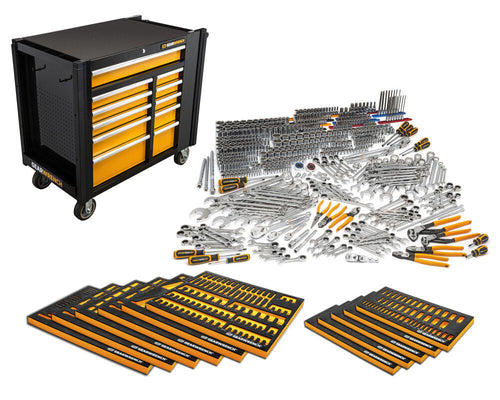GEARWRENCH MEGAMOD 614-Piece Master Mechanics Hand Tool Set with Modular Foam Trays and Mobile Work Station