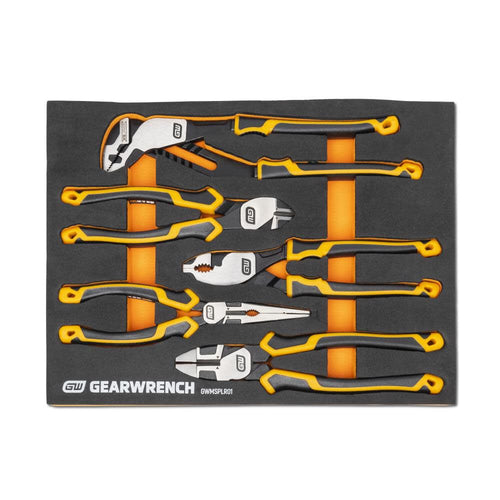 GEARWRENCH Pitbull Cushion Grip Pliers Set in Foam Storage Tray 5pc