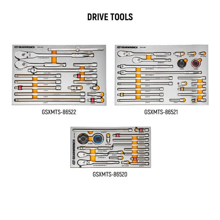 GEARWRENCH MEGAMOD 873-Piece Mechanics Tool Set in Premium Modular Foam Trays with Tool Storage