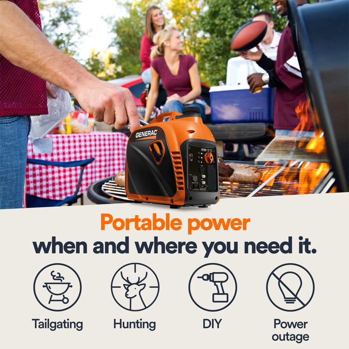 Generac 82512 Gas Powered 49-State Portable Inverter Generator with COsense Technology, 2,500 Watt