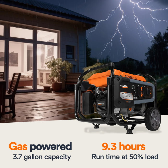 Generac 7721 Portable Generator, 3600W, With COsense, 49ST