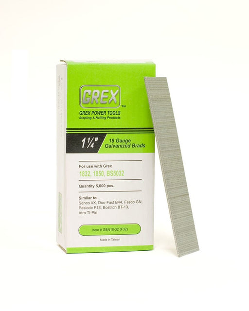 Grex Sticker Grex GSB18-38 1-1/2 In. 18 Ga. Brad Nails, Stainless Steel 304, 1M ...