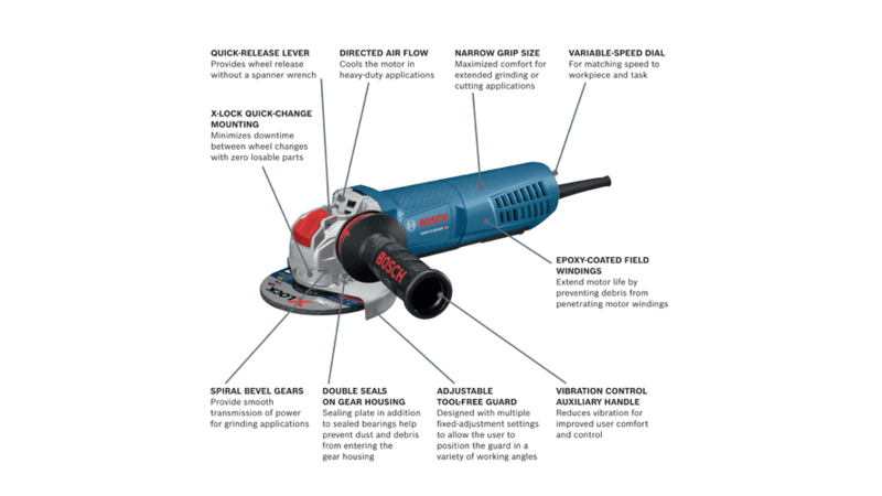 Bosch (GWX13-50VSP) 5 In. X-LOCK Variable-Speed Angle Grinder with Paddle Switch