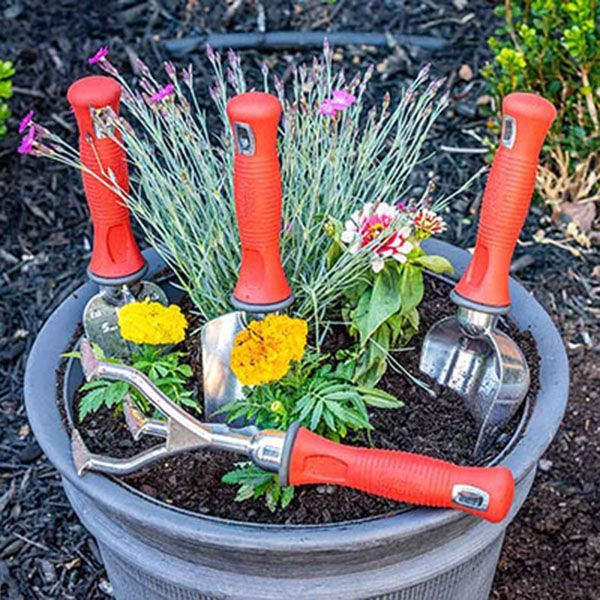 Garden Weasel 3-Piece Hand Tool Combo Set | Trowel, Transplanter and Cultivator | Heavy Duty Lawn and Garden Set, Digging, Planting, and Weeding