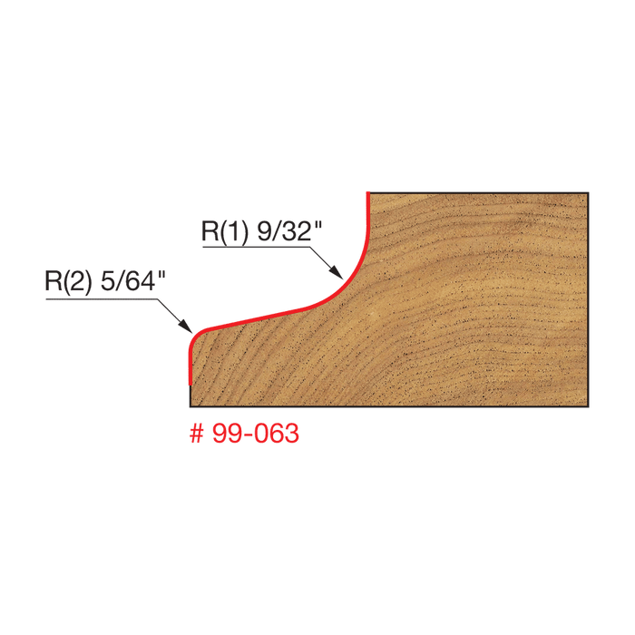 Freud 99-063 1-3/4” Diameter No Lip Door Edge Bit with 1/2" Shank