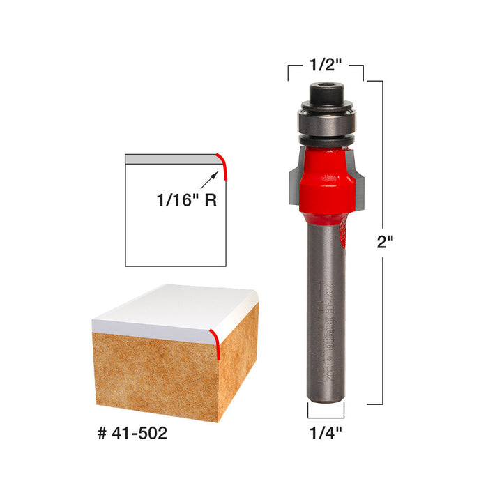 Freud 41-502 1/16" Radius Laminate Trim Bit with 1/4" Shank