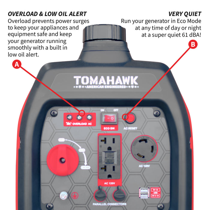 Tomahawk TG3000i-BRV 3000 Watt Inverter Generator Super Quiet Portable Gas Power Professional Use - Camo Special Edition