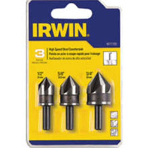 IRWIN 1877720 Drill Bit Set, Countersink, Black Oxide, 3-Piece