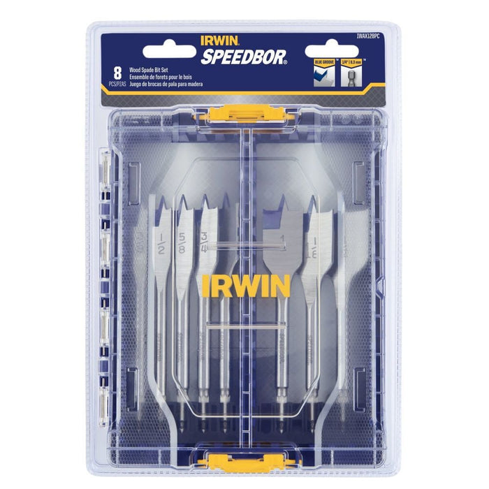 IRWIN IWAX128PC Speedbor Max Drill Bit Set, 8-Piece