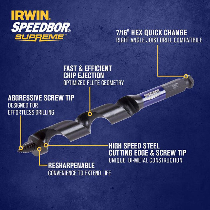 IRWIN IWAX3017 Auger Bit Speedbor Supreme 3/4in X 7 1/2in