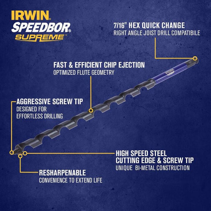 IRWIN IWAX3007 Auger Bit Speedbor Supreme 5/8in X 18in