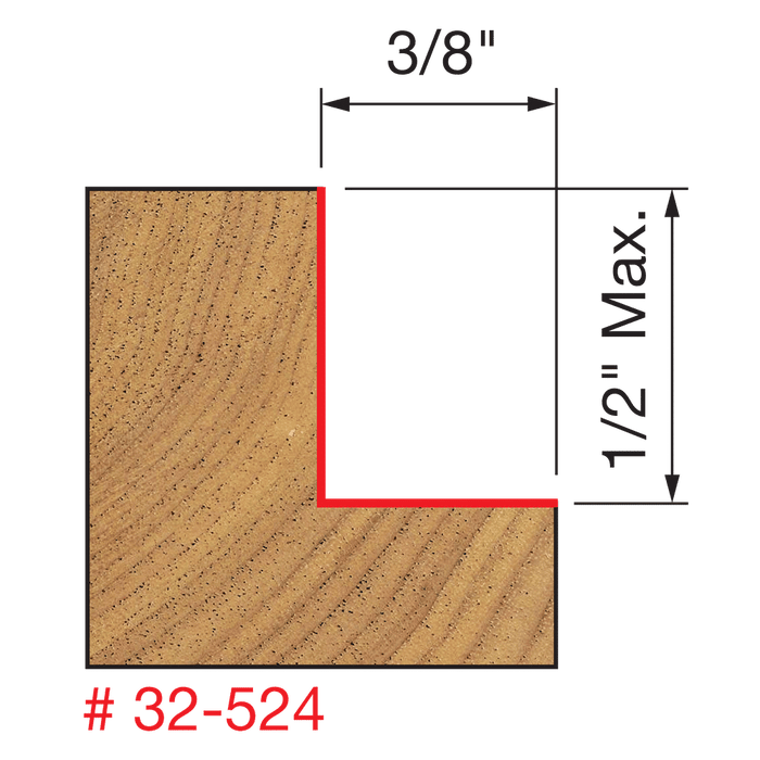Freud 32-524 Router Bit, 1-3/8" Diameter Cutter with 1/2" Shank