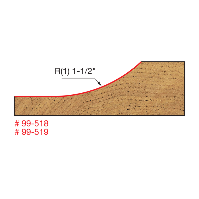 Freud 99-518 3-1/2" Diameter Raised Panel Bit with 1/2" Shank