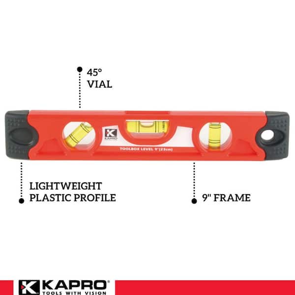 Kapro 227-08D Torpedo Toolbox Level, Magnetic, 9″