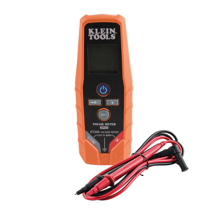 Klein Tools ET250 Voltage Meter, AC Voltage / DC Voltage Tester, Digital Multimeter, Low Voltage Tester with Batteries