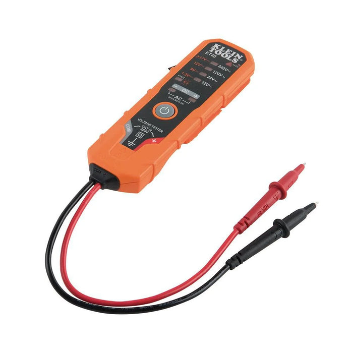 Klein Tools ET40 Digital AC/DC Voltage Tester, 12-240V AC, 1.5-24V DC, LED Illumination, DC Polarity, Auto Off, CATIII 250V-Class 2- Double Insulation, IP4 Dust and Water Resistant