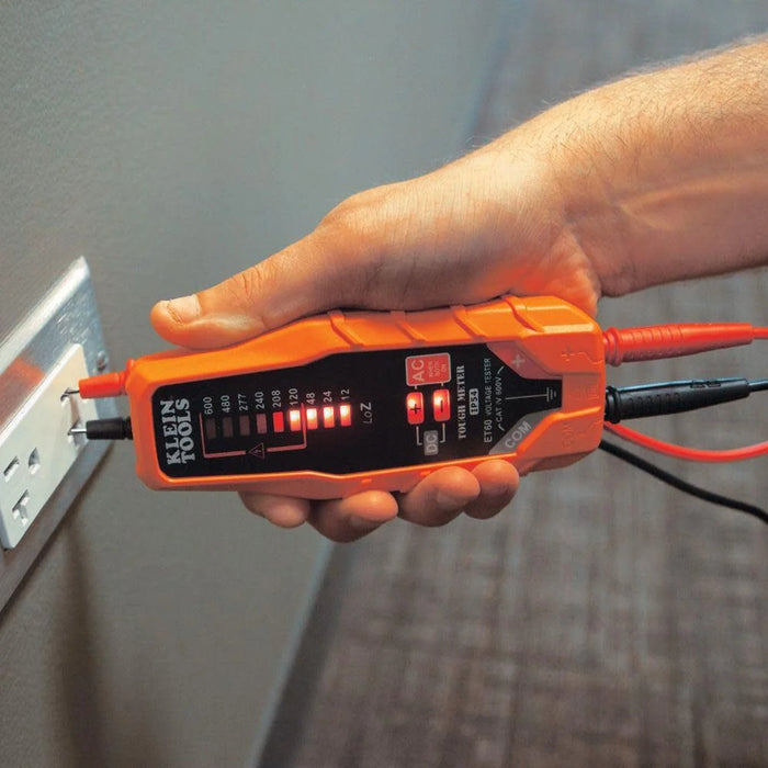 Klein Tools ET60 Voltage Tester, Tests AC and DC Voltage and Low Voltage, No Batteries Needed