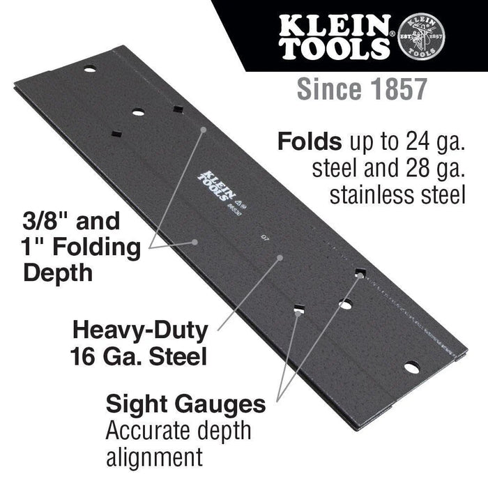 Klein Tools 86534 Metal Folding Tool for Duct Bending 24 x 3-Inch Folds Up to 24 ga CRSM and 28 ga Stainless