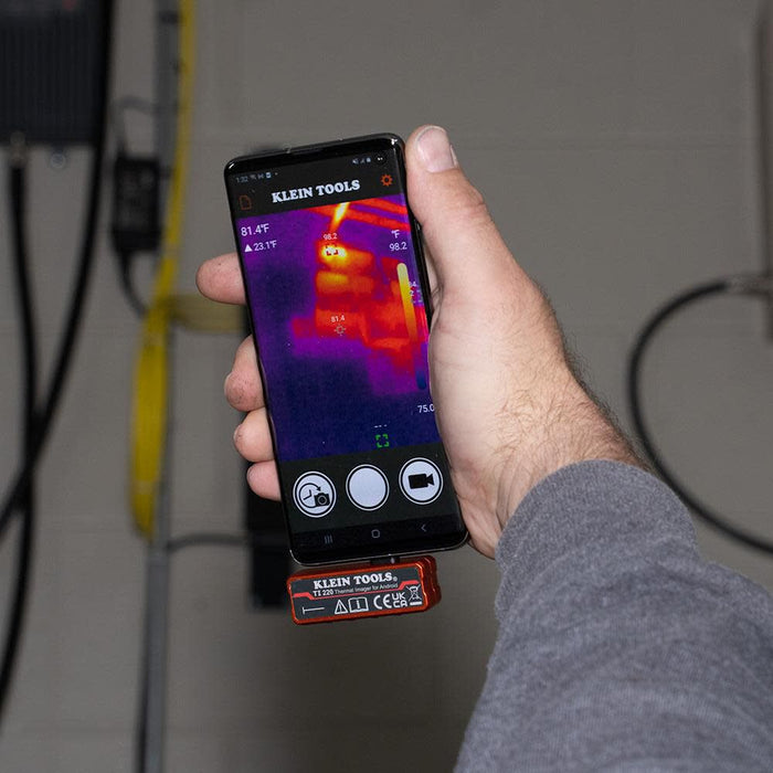 Klein Tools TI220 Thermal Imager for Android Devices, Thermal Imaging Camera, 10,800 Pixels, Three Color Palettes, High/Low Temperatures