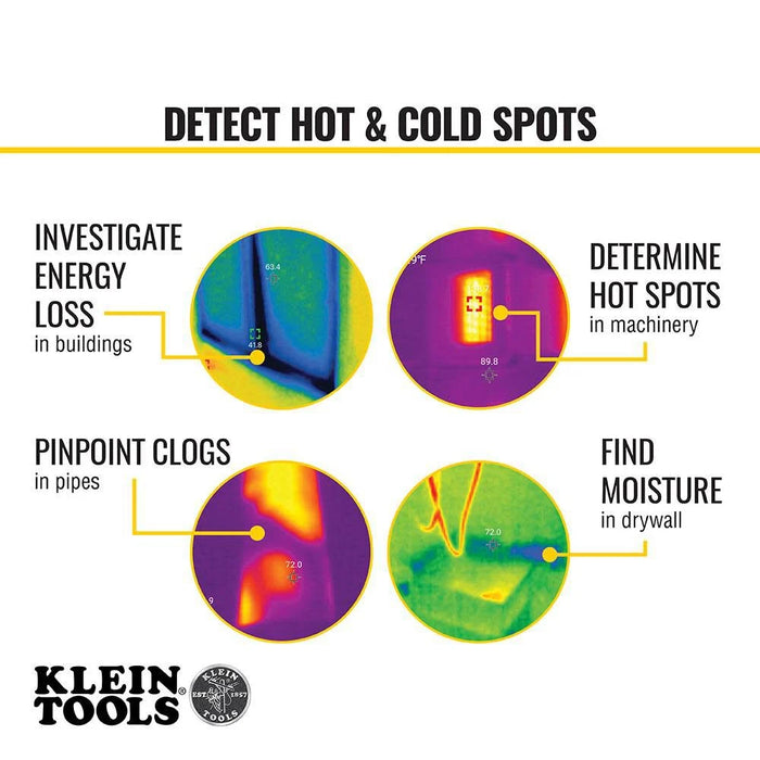 Klein Tools TI222 Thermal Imager for IPhone and all iOS Devices, Thermal Imaging Camera, 10,800 Pixels, Three Color Palettes, High/Low Temperatures