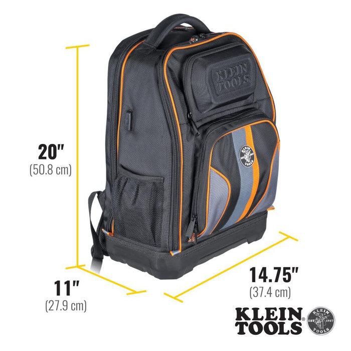 Klein Tools Backpack, Black/Orange - 62805BPTECH.
