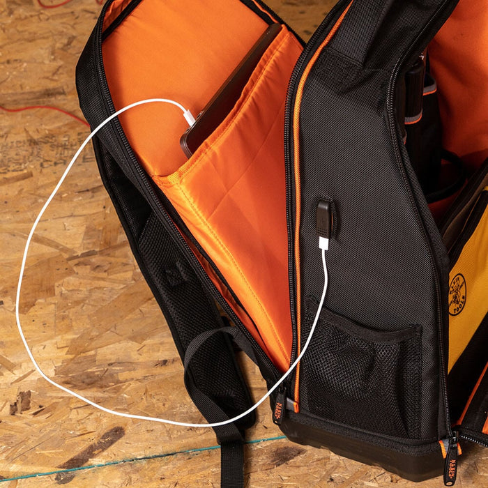 Klein Tools Backpack, Black/Orange - 62805BPTECH.