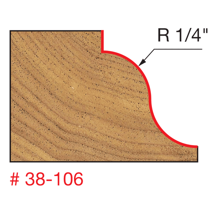 Freud 38-106 1-5/8" Diameter Quadra-Cut Roman Ogee Bit with 1/2" Shank