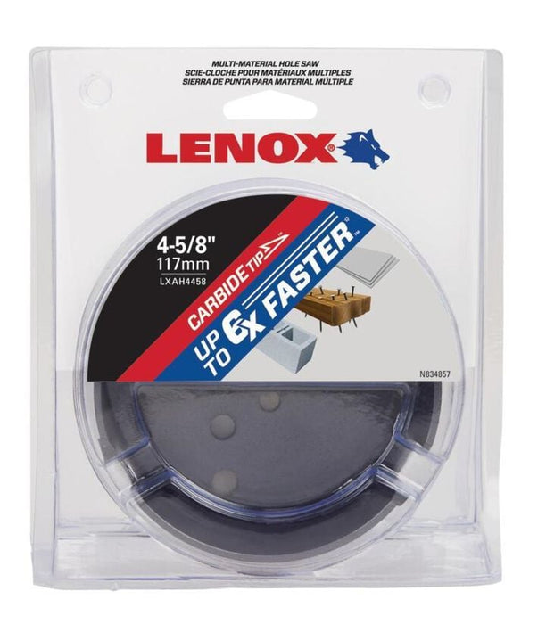 Lenox LXAH4458 Hole Saw, Carbide, 4 5/8-Inch, 117MM