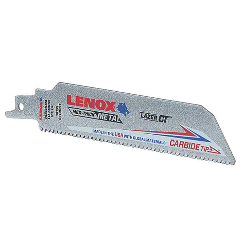 Lenox (LXAR6110CT) LAZER CT Carbide Tipped Reciprocating Saw Blades, 10 TPI, 6" Length, 1" Width, .050" Thickness